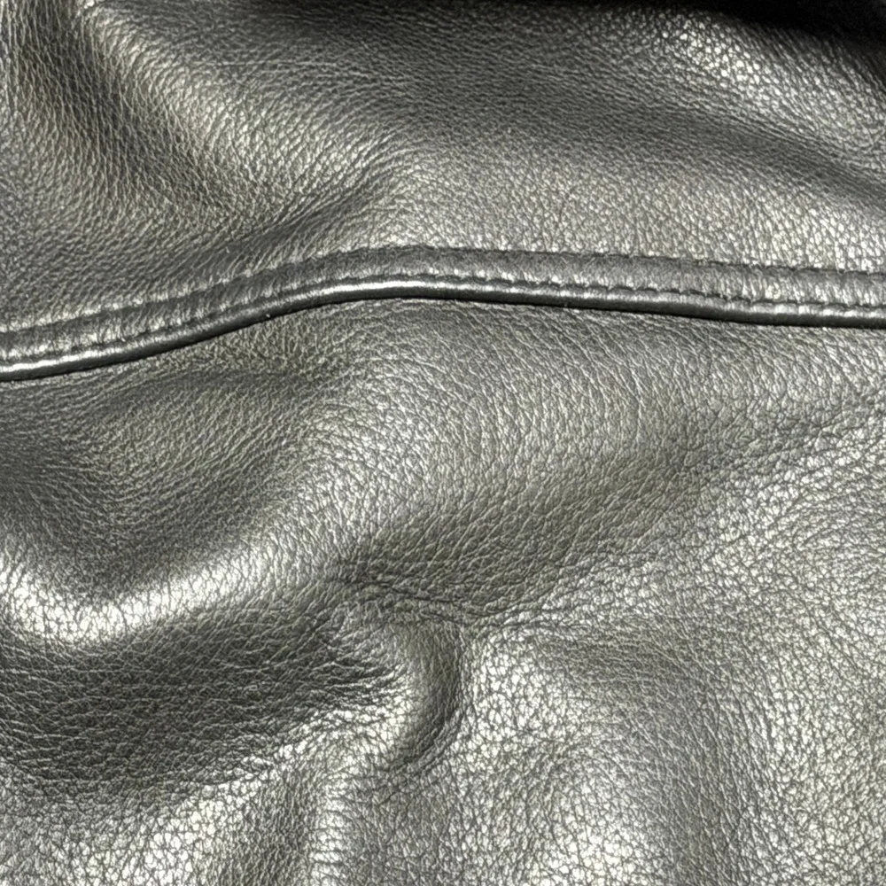 Calvin Klein‎ Black Leather Jacket Men's XXL Soft Quilt Lined Classic